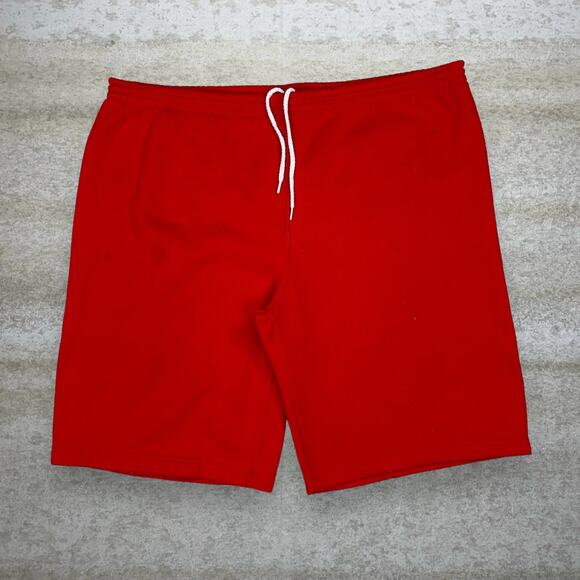 Vintage Wilson Sweat Shorts Crimson Red Cotton Blanks Baggy Fit 11" Inseam 90s - Picture 1 of 3